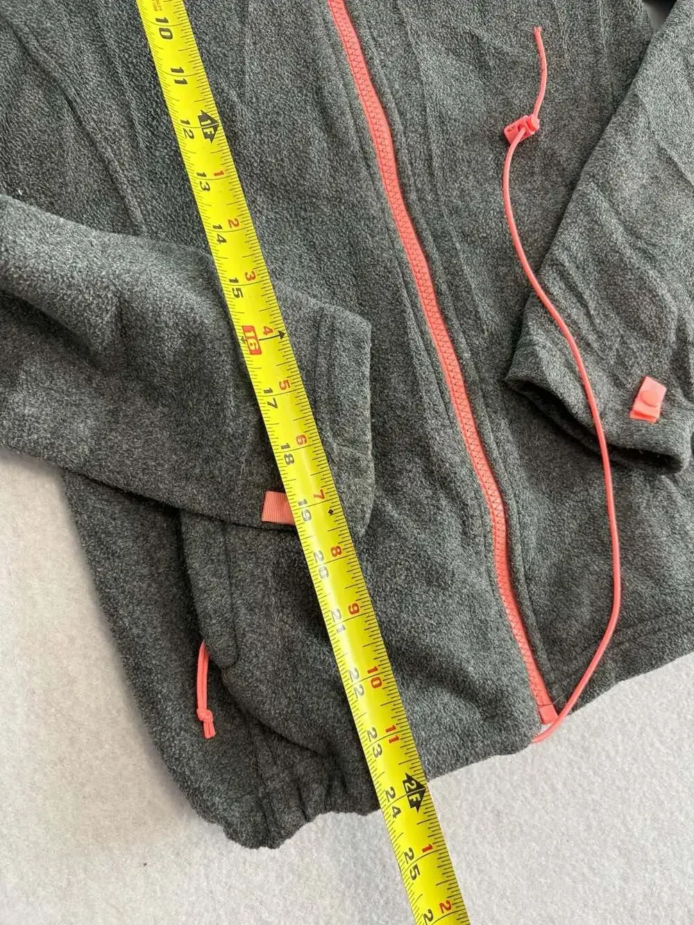 The North Face Women's Grey Full Zip Fleece Jacket with Pink Trim Size Small